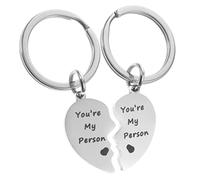 HQHYGM 1 Pair Heart Pendant Necklace Cars Puzzle Car Parts Valentines Day Romantic Key Chain for Women Couple Keychains Metal Keychain Silver