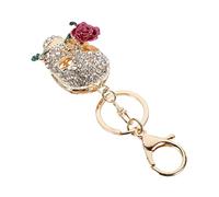 HQHYGM 1 PC Rose Woman Backpack Purse Bling for Rhinestone Car Accessories Head Skull Key Chains Women Skeleton Keychain Metal Pendant