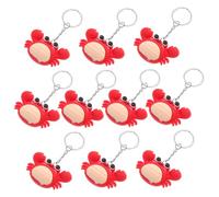 HQHYGM 10pcs Cute Crab Keyrings Simulation Sea Animals Stylish Backpack Charms Unique Keychains for Boys