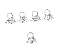 HQHYGM 10pcs Personalised Step Dad Father Day Stainless Steel Keyring Bear Pendant Backpack Charm Grandfather