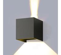 HQHYGM 12W Wall Light Indoor and Outdoor Wallp Waterproof Adjustable Beam Angle Outdoor Lightiup and Down Black Yardp for Hallway Stairs