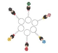 HQHYGM 18pcs Cute Charms Keyring Chain Japanese Decor Keychain Rings Backpack Keychain Japanese Samurai Kimono Figurines Random Color