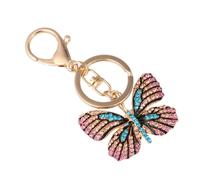 HQHYGM 1pc Butterfly Keychain Rhinestones Light Metal Pendant for Women and Boy Girl Unique Bag Charm Key Accessory