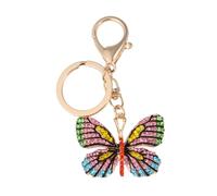 HQHYGM 1pc Creative Butterfly Keychain Rhinestone Bag Pendant for Women and Boy Girl Yellow Unique Accessory for Car Keys and Bags Idea
