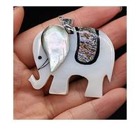 HQHYGM 1PC Natural White Shell Pendant Lucky Elephant Seashells Charms for Necklace Making Jewelry Findings Gift Ornaments (Color : B-48x40mm) (DA55x42mm A)