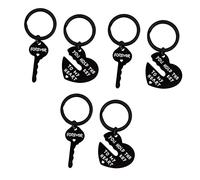 HQHYGM 2 Pairs Heart Lock Stainless Steel Keychain Kids' Backpacks Wedding Handbag Pendant Boyfriend Girlfriend Gifts Keychains for Him Couple Decor Key Ring Set