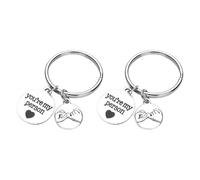 HQHYGM 2 Pcs Couples Keychains Metal Key Rings with in Hand Pattern, Creative Couple Keyring Set, Portable Bag Pendants for Valentine’s Day