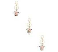 HQHYGM 2 Pcs Key Ring Lanyard Acessories Car Hanging Ornament Crystal Jewelry Accessory Brass Craft Keychain Turtle Pendant Bag Decoration