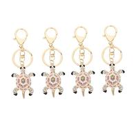 HQHYGM 2 Pcs Key Ring Lanyard Acessories Car Hanging Ornament Crystal Jewelry Accessory Brass Craft Keychain Turtle Pendant Bag Decoration