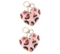 HQHYGM 2 Pcs Love Keychain Key Ring Car Keys Pendant Purse Charm Keychain Christmas Stocking Stuffer Car Pendant Christmas Pom Pom Keyring Soft Miss Hanging Objects