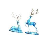 HQHYGM 2 Pieces Deer Figurines Ornament European Seated and Standing Reindeer Sculptures Elk Statue for Coffee Cabinet Entryway Gift