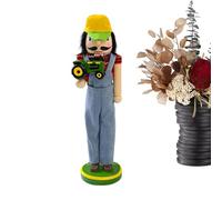 HQHYGM 2024 Nutcrackers, Wooden 38CM Large Christmas Nutcracker Ornament, Seasonal Decors Indoor Outdoor Freestanding Sculpture for Garden, Dining Table