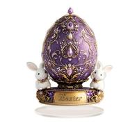 HQHYGM 2D Easter Bunny Egg Decoration Flat Desktop Ornament Birthday Gift Decorative Board with Base for Tabletop Study Office Shelf, Style A