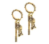 HQHYGM 2pcs Brass Monkey King Keychain Staff Pendant Bag Charm for Women Men Multipurpose Purse Hanging Keyring with Intricate and Lucky Amulet