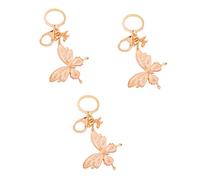 HQHYGM 2pcs Butterfly Crystal Ornament Rhinestone Purse Car Hanging Decor Animal Keychain Bag Charm Creative Key Ring Child White Decorations Metal Bee