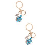 HQHYGM 2pcs Car Bag Hanging Decorations Pendant Swan Key Chain Key Chain Adornment for Girls