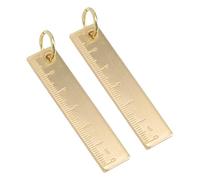 HQHYGM 2pcs Copper Keychain Ruler Pendant Practical Metal Measuring Tool Decorative Keyring for Men Handbag Backpack Accessories