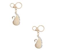 HQHYGM 2pcs Crystal Swan Shape Keychain Car Key Ring Women Birthday Key Holder Unique Keychains for Car Bag Pendant