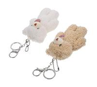 HQHYGM 2pcs Fluffy Stuffed Animal Keyring Pendant for Women Unique Bear Shape Bag Hanging Decor Lightweight Portable Purse Keychain