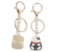 HQHYGM 2pcs Japanese Style Cat Keychain Bag Pendants Fortune Cat Keyring Lovely Keychain for Purse Backpack Car