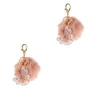 HQHYGM 2pcs Key Chain Women Purse Womens Keychain Backpack Accessories Car Key Rings Women Keychain Bag Key Rings Sturdy Pom Pom Key Chain for Backpack Child