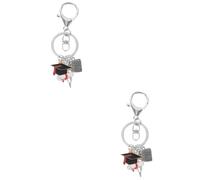 HQHYGM 2pcs Keychain Accessories Key Ring Clip Grad Keyring Graduation Keychain Key Tags Split Ring College Grad