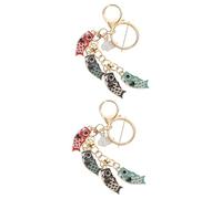 HQHYGM 2pcs Lucky Charms Keychain Japan Fish Flag Key Chains Kids Keyrings for Kids Kid Purse Japandi Decor Purses Key Ring Child The Clouds Zinc Bag Pendant