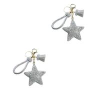 HQHYGM 2pcs Pentagram Keychains Rhinestone Key Ring Holder for Car Keys Keychain Bag Decorations Creative Ornaments