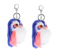 HQHYGM 2pcs Sapphire Stuffed Animal Toys for Ladies Boys and Girls Fashion Keyring Adorable Owl Shape Unique Keychain