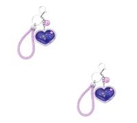 HQHYGM 2pcs Sequins Keychain Pendant Bag Charm for Women Friendship Gifts Heart Shaped Key Ring Ornament for Valentine's Day