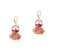 HQHYGM 2pcs Sparkling Pig Keychain Animal Key Ring Crystal Rhinestones Keychain Accessories for Purse Handbag Charm Decorations