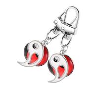 HQHYGM 2pcs Tai Chi Bagua Keychain Set for Couples Left Right Matching Keyring with Oil Drip Finish Car Home Keys Accessory Symbolizing Harmony and Connection