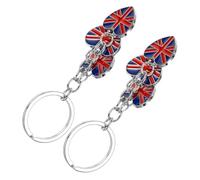HQHYGM 2pcs UK Flag Keychain Metal London Souvenir Charm Keyrings for Car Bag Accessories British Party Pendant