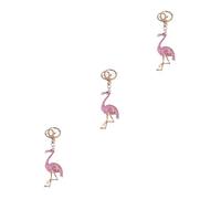 HQHYGM 2pcs Wallet Car Pink Gifts Holder for Purse Decor Party Favors Flamingo Keychain Decorate Pendant Key Chain Miss Bracelet Girl