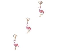 HQHYGM 2pcs Wallet Car Pink Gifts Holder for Purse Decor Party Favors Flamingo Keychain Decorate Pendant Key Chain Miss Bracelet Girl