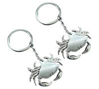 HQHYGM 2Pcs Zinc Metal Crab Chic Key Rings with Glossy Finish Stylish Compact Keychains Car Door Keys Gift for Men and Women