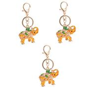 HQHYGM 3pcs Car Chic Elephant Keyring Creative Animal Keychain Key Chain Pendant for Bag Hanging