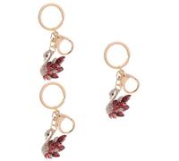 HQHYGM 3pcs Chic Swan Rhinestone Keyring Pendant Women Keychain Keychain Car Bag Decorations
