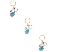 HQHYGM 3pcs Cute Swan Key Chain Rhinestone Pendant Keychain Accessories for Car Bag Decorations