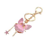 HQHYGM 3pcs Flower Fairy Keychain Rhinestones Stylish Butterfly Pendant for Bags Keys and Car Accessories Cute for Women and Girls Decorative Key Charm