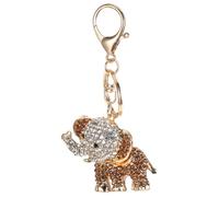 HQHYGM 3pcs Rhinestone Elephant Keychain Light Coffee Stylish Key for Handbags and Purses for Animal and Friends