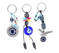HQHYGM 3pcs Ring Decoration Supplies Evil Eye Handbag Pendant Keychain Key Chain Ornament Hanging Decor Blue