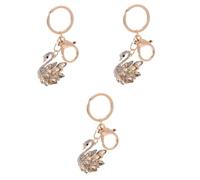 HQHYGM 3pcs Swan Key Chain Rhinestone Decorations Car Hanging Accessory Bag Ornament