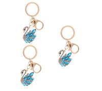 HQHYGM 3pcs Swan Key Chain Rhinestone Ring Car Bag Hanging Decor Swan Party Decorations