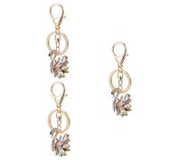 HQHYGM 3pcs Swan Ring Pendant Rhinestone Key Chain Hanging Decorations for Bag Cute Keychain Bling Car Accessories