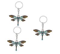HQHYGM 3pcs Women Keychains Dragonfly Charm Animal Keyring Decorative Keychain