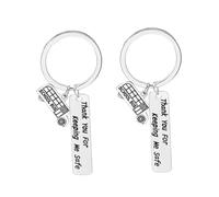 HQHYGM 4 Pcs Drive Safely Keychain Backpack Decor Key Latch School Bus Pendant Creative Keychain Key Rings Key Fob Student Key Chain Me Key Ring Driving Keychains Creative Key Holder