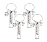 HQHYGM 4pcs Car Key Chain Home Decorations New House Present Ideas Key Chains Bulk Housewarming Women Creative Keychain for Men Home Present Key Charm Stainless Steel