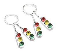HQHYGM 4pcs Metal Traffic Light Keychain Pendant Set, Portable Bag Hanging Decor Purse Charms Car and Home, Sturdy Keyring Accessories for Everyday Use
