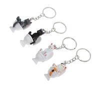 HQHYGM 4pcs Shape Keychain Charm Novelty Aesthetic Pendant Fake Cat Keyring